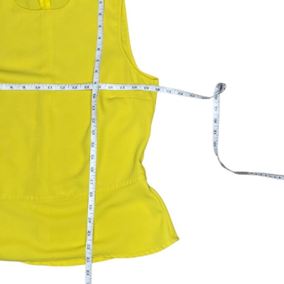 Liz Claiborne Women's Yellow Peplum Blouse Back Zip Top Size 10 Career Capsule - Picture 4 of 6